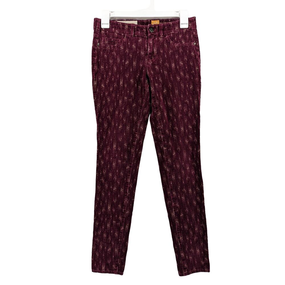 Anthropologie Pilcro And Letterpress Corduroy Pants Serif 26 Abstract Burgundy